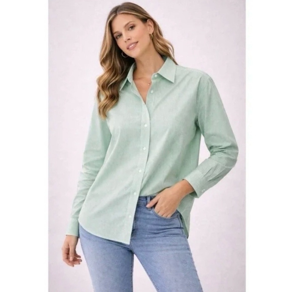 NWT Everlane Mint Green Pinstripe Button Up